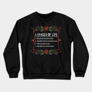 4 stages of life funny Christmas joke Crewneck Sweatshirt